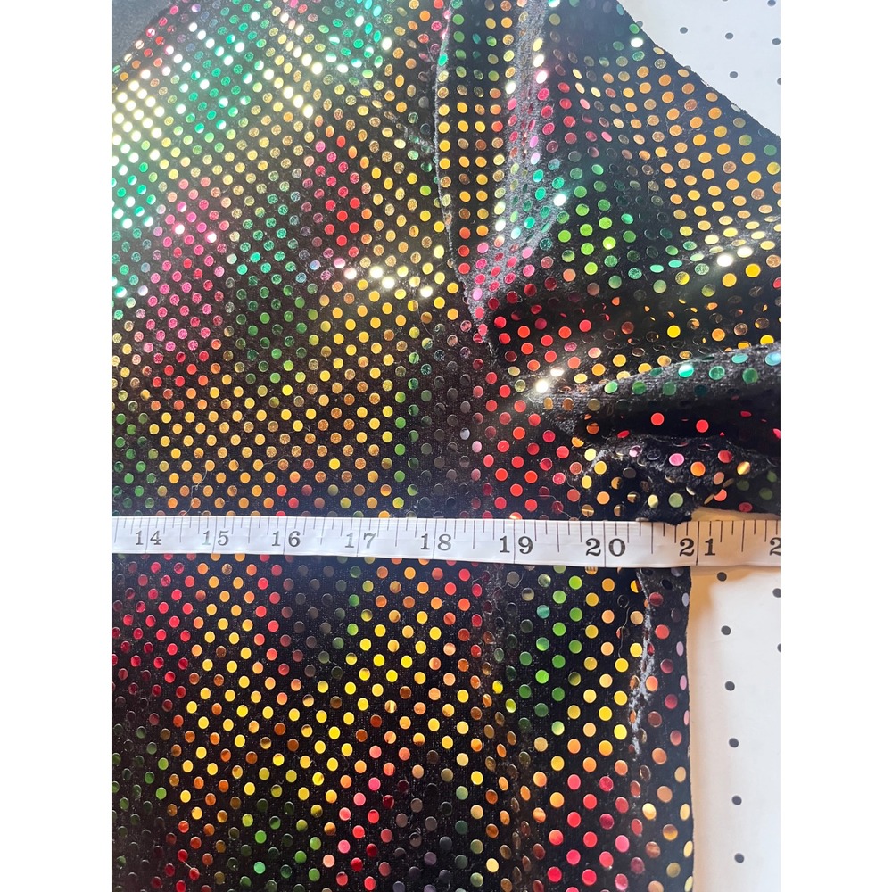 Kathie Lee Collection Vintage Y2K Metallic Disco Top Multicolor Foil Dot Blouse - Picture 7 of 8